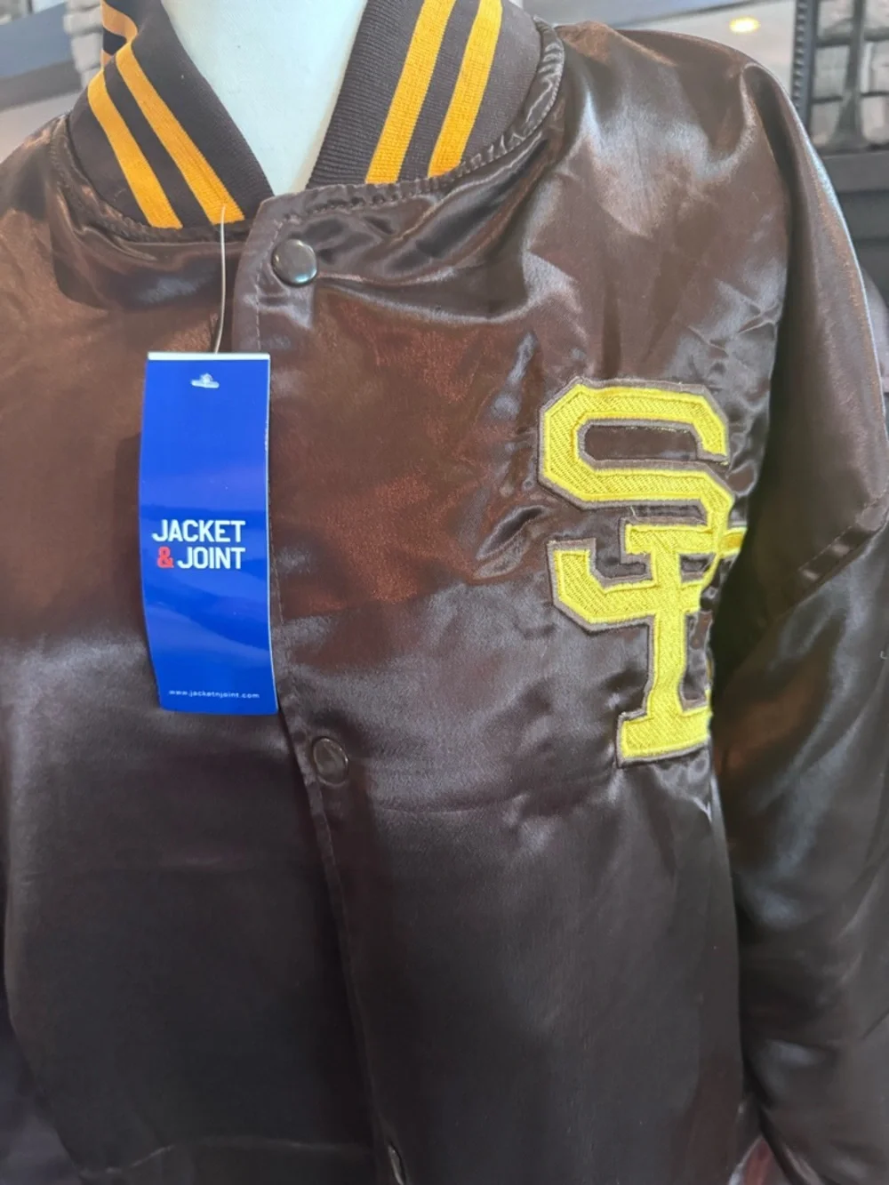 NEW WITH TAGS San Diego Padres Brown Satin Jacket - 3XL - Jacket & Joint